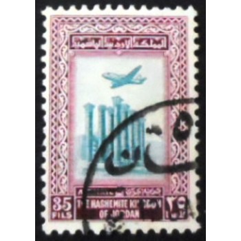 Selo postal da Jordânia de 1954 Artemis temple anunciado
