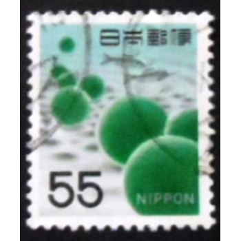 Imagem similar à do selo postal do Japão de 1969 Marimo Moss Balls anunciado