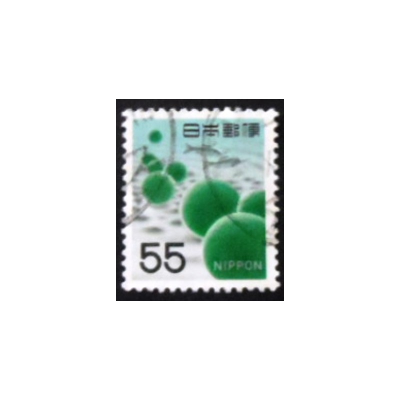 Imagem similar à do selo postal do Japão de 1969 Marimo Moss Balls anunciado