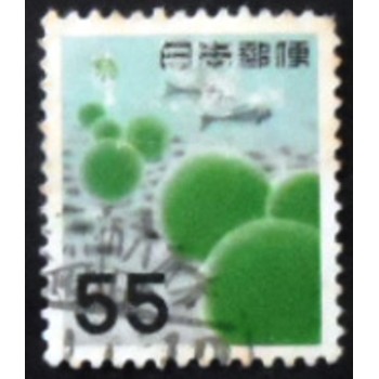 Selo postal do Japão de 1956 Marimo Moss Balls anunciado