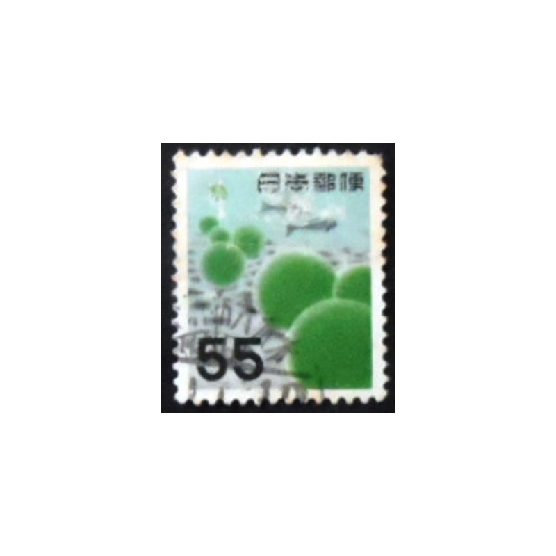 Selo postal do Japão de 1956 Marimo Moss Balls anunciado