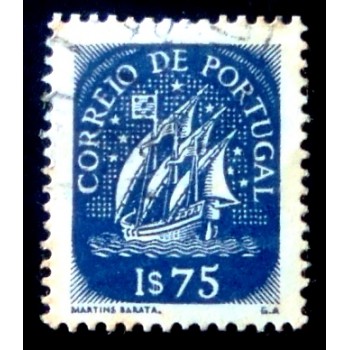 Imagem similar à do selo postal de Portugal de 1943 Caravel 1$75 anunciado