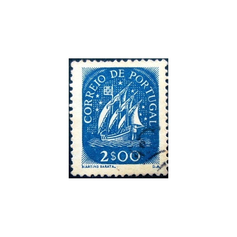 Imagem similar à do selo postal de Portugal de 1949 Caravel 2$ anunciado