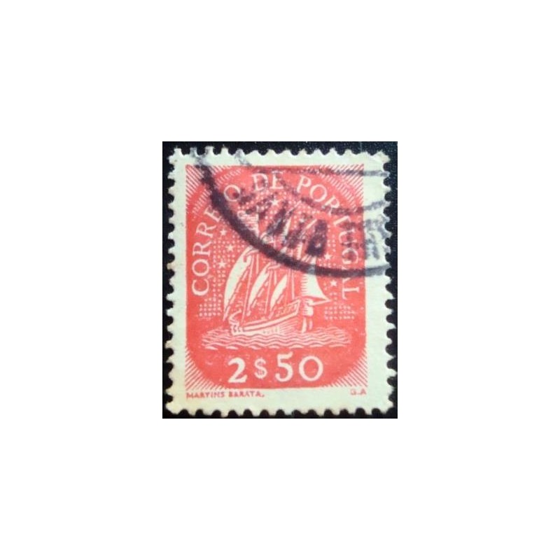 Imagem similar à do selo postal de Portugal de 1943 Caravel 2$50 U anunciado