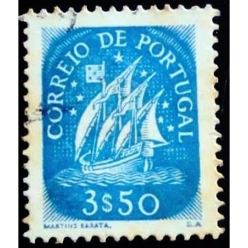 Imagem similar à do selo postal de Portugal de 1943 Caravel 3$50 U anunciado