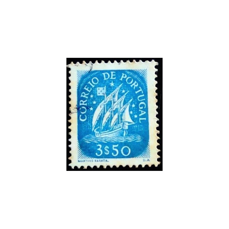 Imagem similar à do selo postal de Portugal de 1943 Caravel 3$50 U anunciado