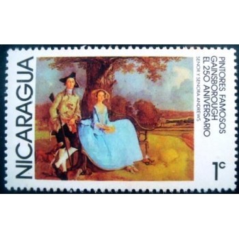 Selo postal da Nicaragua de 1978 Mr. and Mrs. Andrews anunciado