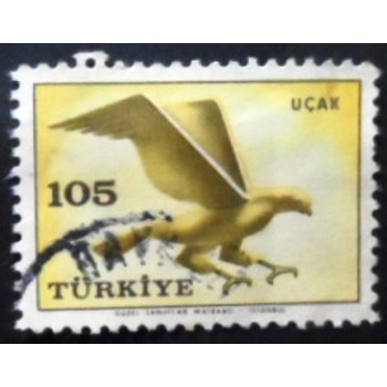 Selo postal da Turquia de 1959 Eagle anunciado
