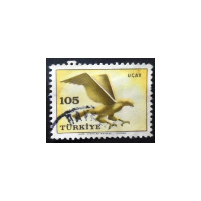 Selo postal da Turquia de 1959 Eagle anunciado