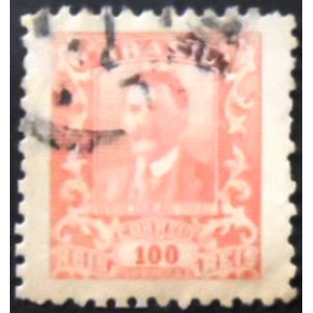 Selo postal Oficial do Brasil de 1919 Wenceslau Braz 100 U anunciado