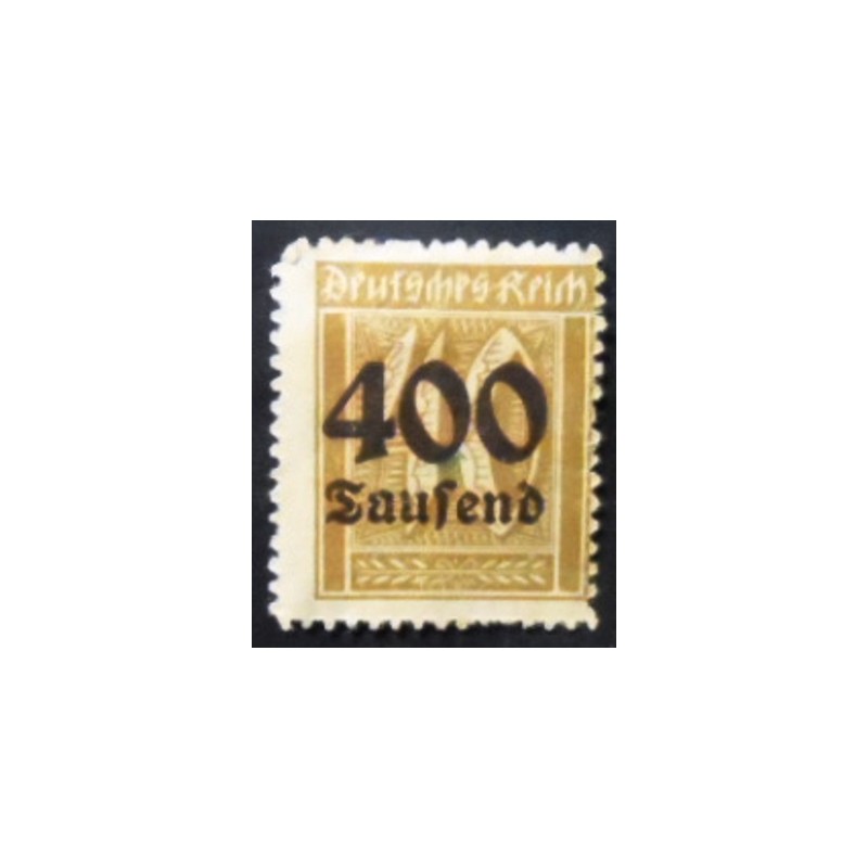 Selos postal da Alemanha de 1923 Surcharge 400T on 40pf anunciado anunciado