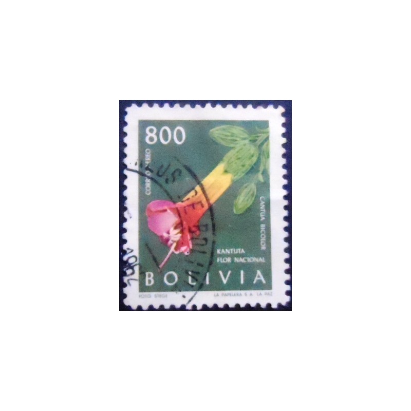 Selo postal da Bolívia de 1962 Kantuta