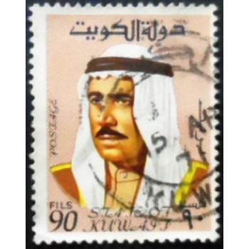 Selo postal do Kuwait de 1969 Shaikh Sabah 90 anunciado