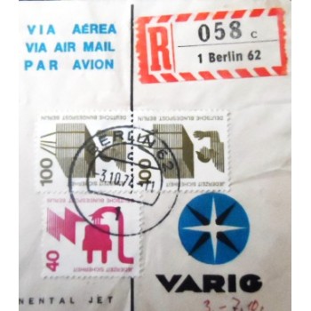 Envelope VARIG Circulado em 1974 VARIG Berlin x Rio detalhe