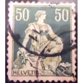 Imagem similar à do selo postal da Suiça de 1908 Helvetia with sword SEV anunciado