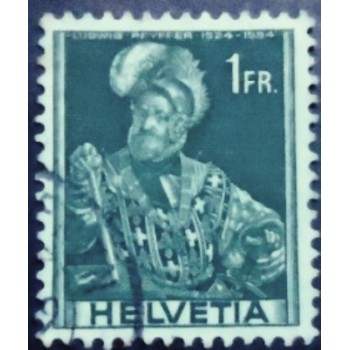 Imagem similar à do selo postal da Suiça de 1941 Colonel Ludwig Pfyffer U