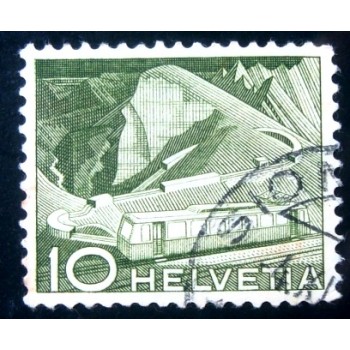 Imagem similar à do selo postal da Suíça de 1949 Mountain Railway U