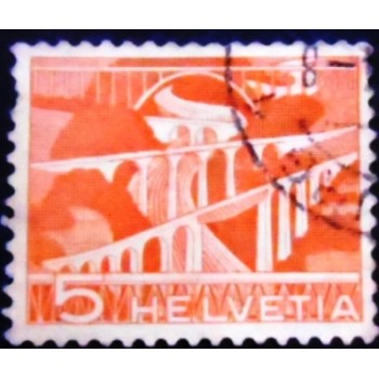 Imagem similar à do selo postal da Suiça de 1949 - Sitter Bridges near St. Gallen