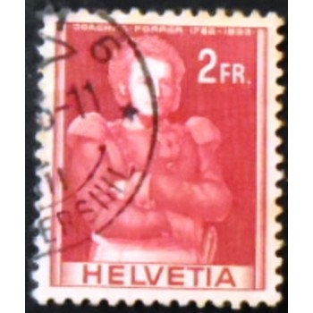 Imagem similar à do selo postal da Suiça de 1941 Colonel Joachim Forrer