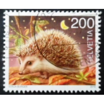 Selo postal da Suíça de 2016 West European Hedgehog