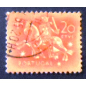 Imagem similar à do selo postal anunciado de Portugal 1953 Knight on horseback 20