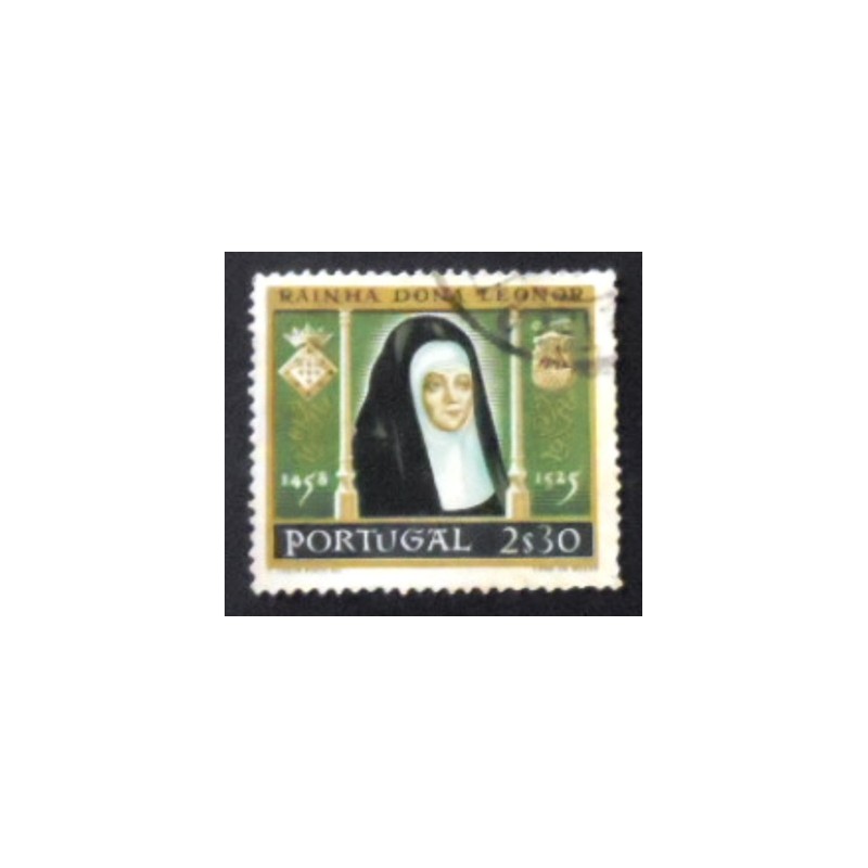 Selo postal de Portugal de 1958 Queen Leonora 2$30 U