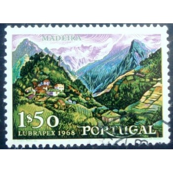 Selo postal de Portugal de 1968 Mountainous landscape on Madeira