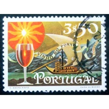 Imagem similar à do selo postal de Portugal de 1970 Wine Glass & Sun