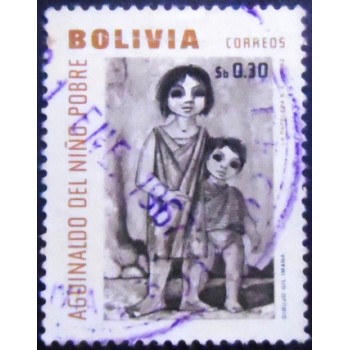 Selo postal da Bolívia de 1966 Needy children