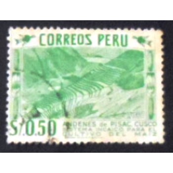 Selo postal do Peru de 1953 Maize Terrace