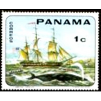Selo postal do Panamá de 1968 American whaling ship Uncas