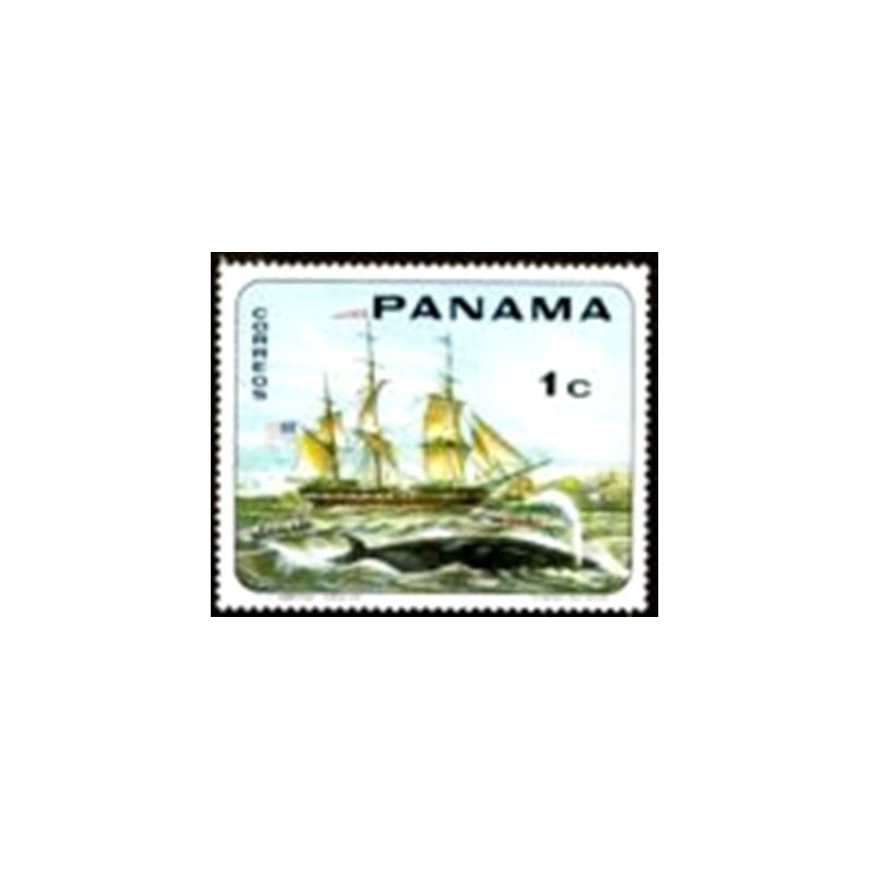 Selo postal do Panamá de 1968 American whaling ship Uncas