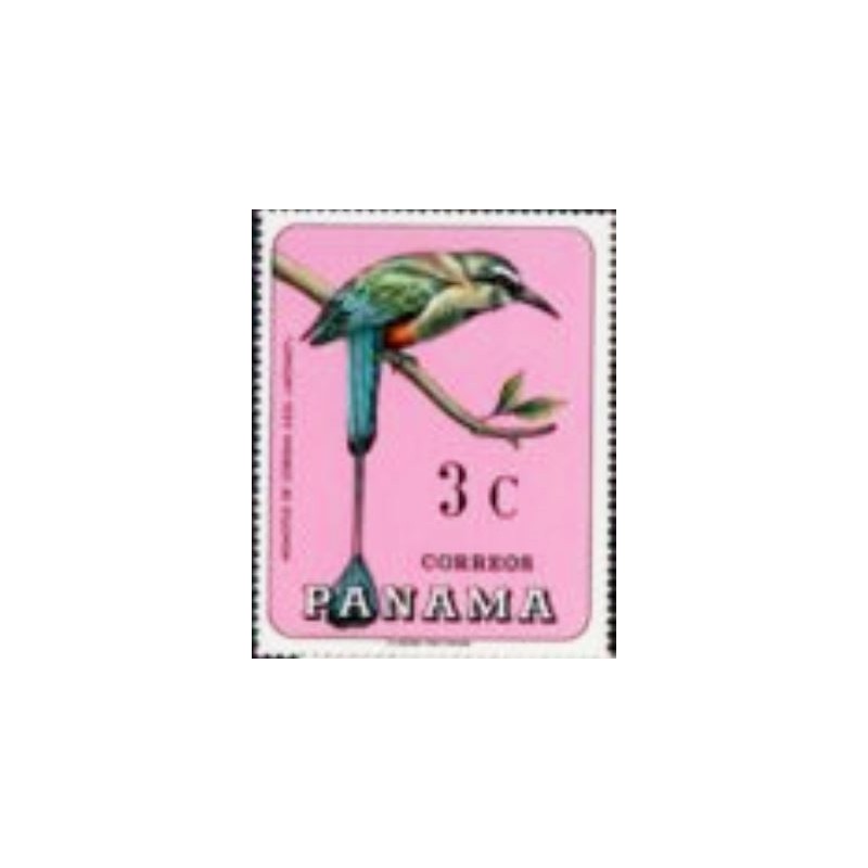 Selo postal do Panamá de 1967 Turquoise-browed Motmot