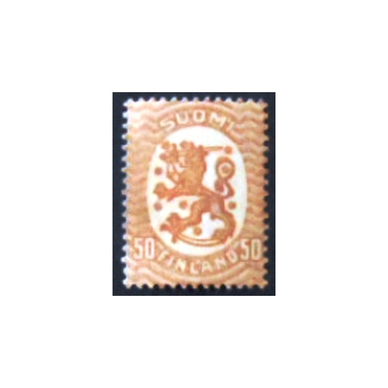 Selo postal DA Finlândia de 1917 Coat of Arms 1917 Saarinen Design