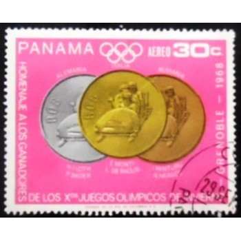 Selo postal do Panamá de 1968 Bobsleigh