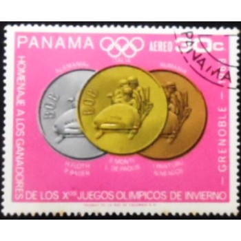 Selo postal do Panamá de 1968 Bobsleigh MCC