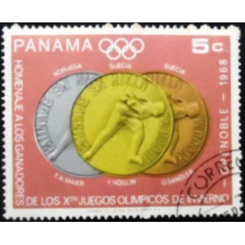 Selo postal do Panamá de 1968 10000m Speed Skating NCC