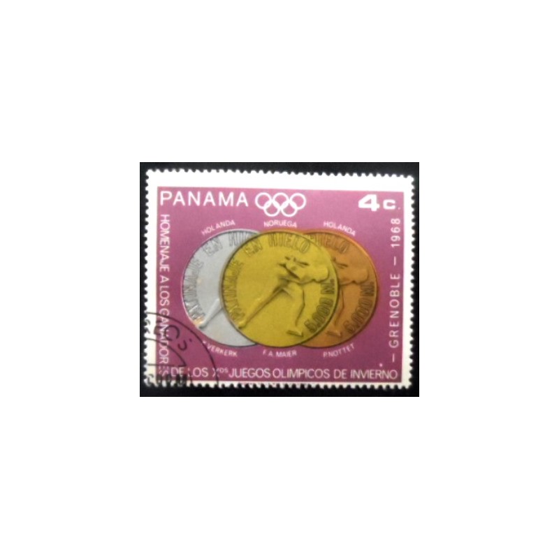 Selo postal do Panamá de 1968 5000m Speed Skating NCC
