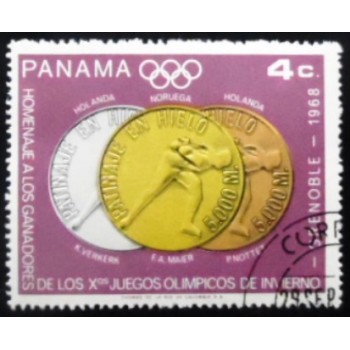 Selo postal do Panamá de 1968 5000m Speed Skating MCC