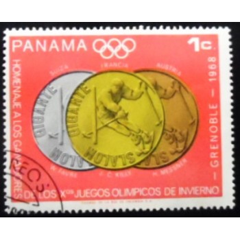 Selo postal do Panamá de 1968 Slalom MCC