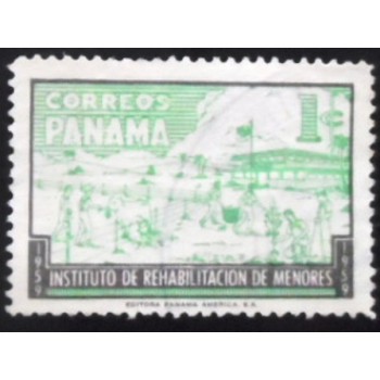 Selo postal do Panamá de 1959 Children on a farm N