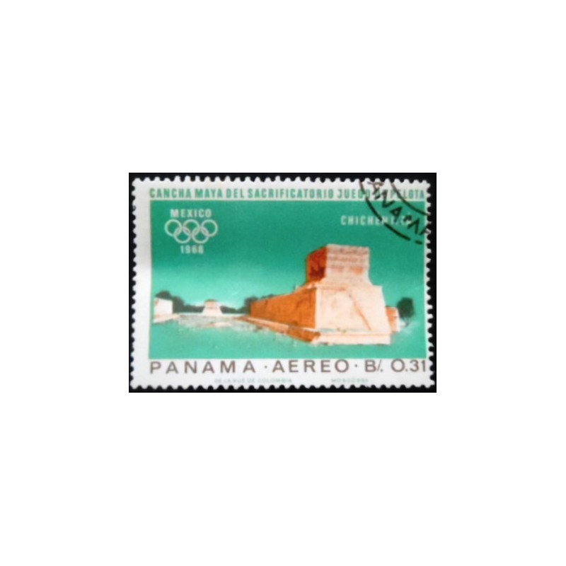 Selo postal do Panamá de 1967 Chichén Itzá MCC