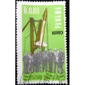 Selo postal do Panamá de 1966 Shotput