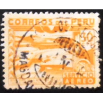 Selo postal do Peru de 1945 Dam Ica River