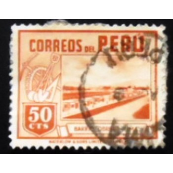 Selo postal do Peru de 1949 Worker’s Houses