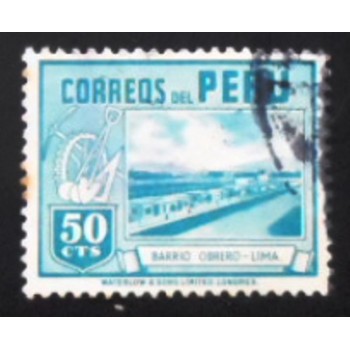 Selo postal do Peru de 1949 Worker’s Houses