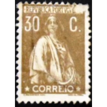 Imagem similar à do selo postal de Portugal de 1921 Ceres 30 U