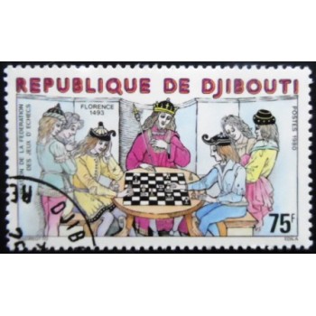 Selo postal de Djibouti de 1980 Chess Game