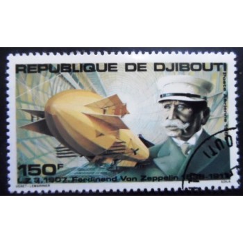 Selo postal de Djibouti de 1980 Ferdinand Von Zeppelin NCC