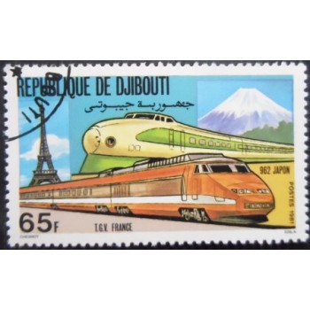 Selo postal de Djibouti de 1981 France and Japan